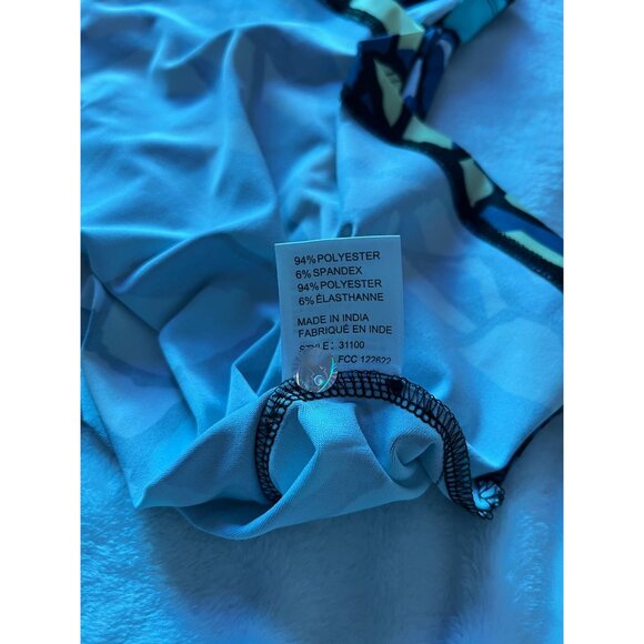 Simplicité By Jamie Sadock Multicolor Mosaic Print Polo Shirt XL Stretch Zip New - Picture 9 of 10